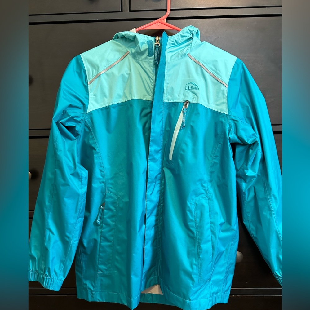 Kids' Trail Model Rain Jacket, Colorblock LlBean size 14-16